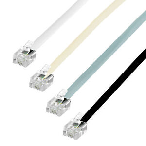 50ft RJ11 6P4C Modular Telephone Extension Cable Phone Cord Line Wire 4 Colors