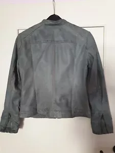 Damen Lederjacke kurz Echtleder 40 grau Bikerjacke Leder Jacke Schaf NEU NP 169 - Bild 1 von 14