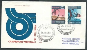 1968 ITALIA FDC VENETIA 274 MONDIALI DI CICLISMO TIMBRO ARRIVO - CG - Imagen 1 de 1