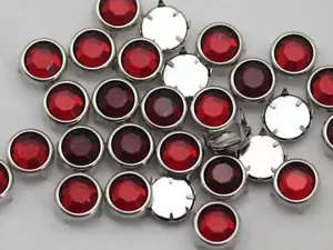 11mm Red Ruby CH17 Preset Rhinestones - 50 Pieces - Picture 1 of 5