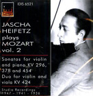Jascha Heifetz Plays Mozart Vol. 2. Sonatas For Violin And Piano Kv 296, 378 And