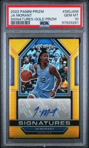 2022 Panini Prizm Signatures Ja Morant #SIGJAM Gold Prizm Auto PSA 10 Gem Mint! - Picture 1 of 2