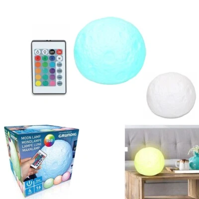 LAMPADA DA TAVOLO LUNA LUCE LED RGB CON TELECOMANDO MOON LAMP 11,5CM A BATTERIA - Immagine 1 di 3