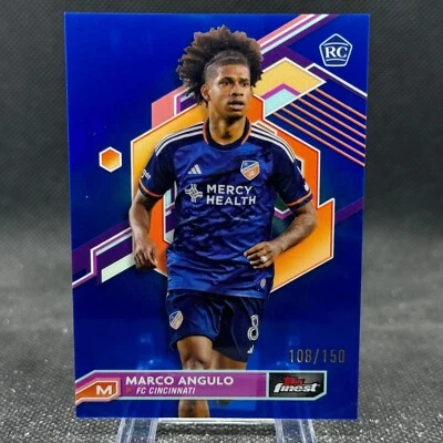 Marco Angulo 2023 Topps Finest MLS Blue Refractor /150 Rookie FC Cincinnati #78 - Image 1 of 2
