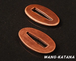 2 Pieces Red Copper Spacer Seppa for Japanese Samurai Katana Wakizashi Tanto - Picture 1 of 6