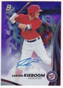 Tarjeta autografiada de Carter Kieboom Nationals 2017 Bowman Platinum Purple - Imagen 1 de 1