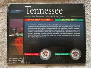 TENNESSEE 2002 Philadelphia Denver Mint Set Colorized State Quarter COA New - Picture 1 of 2