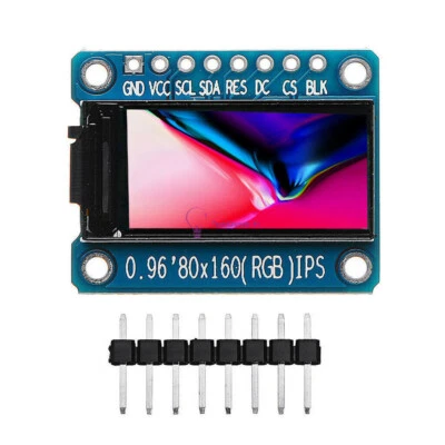 0.96'' Inch 80x160 IPS Full Color TFT LCD Display Module ST7735 SPI for Arduino - Bild 1 von 4