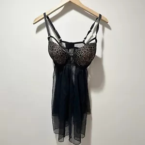 New Victoria’s Secret Strappy Lace Tulle Babydoll Nightie Lingerie Size 36D NWT - Picture 1 of 12