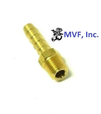 Hose Barb for 1/4" ID Hose X 1/8" Male NPT Hex Body Brass Fuel Fitting 201A-4A - Image 1 of 4