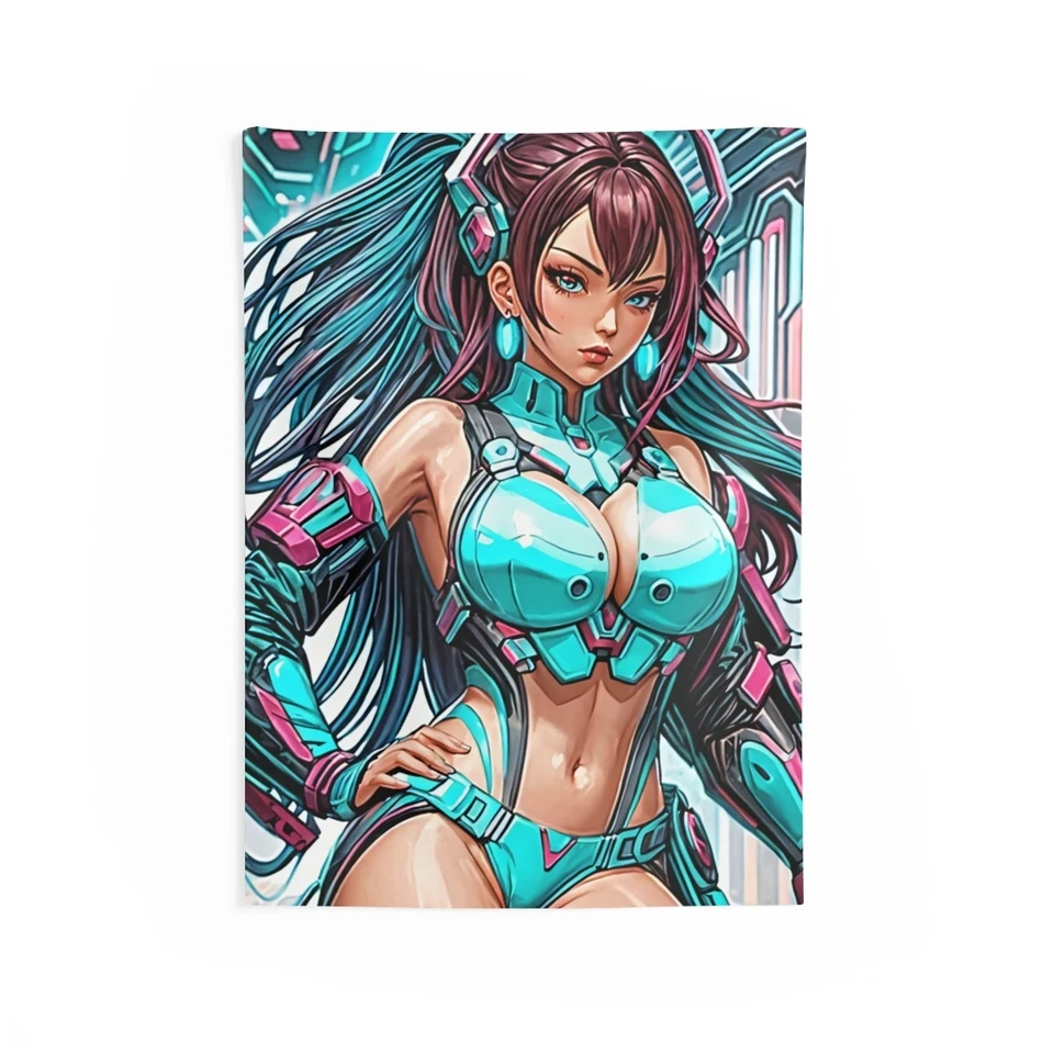 Póster Anime Cyber Girl Arte Fantasía Tapiz Cyberpunk Ciudad Futura Foto 1 de 1