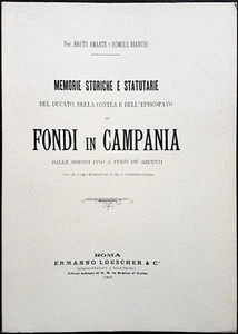 Memorie storiche e statutarie del ducato di Fondi in Campania, Ed. Poligrafica - Picture 1 of 1