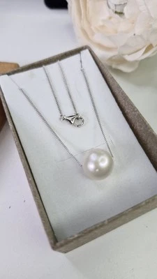 D'joy Sterling Silver 925 Pearl Pendant Necklace 17 inch VGC - Image 1 of 4