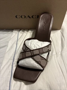 Sandalias de cuña Coach Signature para dama talla 9,5 roble/arce  - Imagen 1 de 5