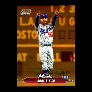 2024 Topps Stadium Club Mookie Betts Chrome Orange Refractor #167 Dodgers /99 - Picture 1 of 2