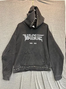 Vague Studios Tour Nieten Hoodie Herren XL schwarz Baumwolle French Terry Boxy Fit - Bild 1 von 12