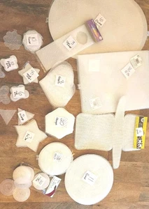 HUGE Lot Of Unique Plastic Canvas Pieces 140 Pc. Placemat, Purse, Hex, REDUCED - Picture 1 of 10