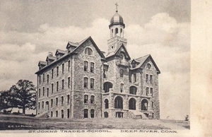 St. Johns Handelsschule in Deep River CT Connecticut Postkarte - Bild 1 von 2
