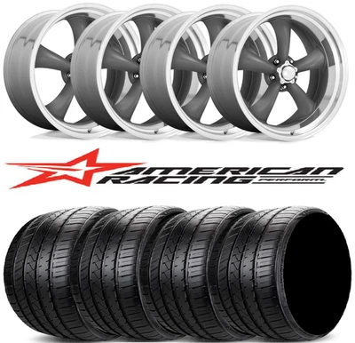 GRAY 17 WHEELS TIRES FIT C-10 OBS PACKAGE SET TORQ THRUST 2 II 17X8 C-TEN RACING Foto 1 de 4