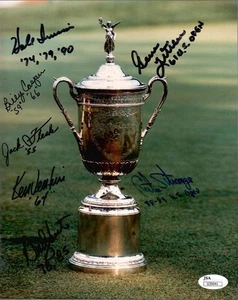 US OPEN GOLF CHAMPIONS HANDSIGNIERT 8x10 FOTO SIGNED BY 7 CHAMPIONS JSA - Bild 1 von 1