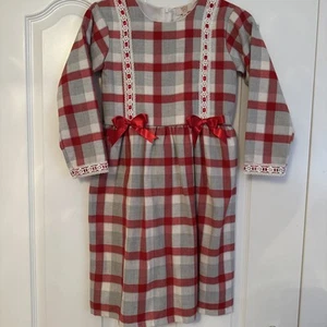 NWOT Caramelo Spain Girls Dress Plaid Holiday Flannel Size 8-9 Runs Large - Picture 1 of 6