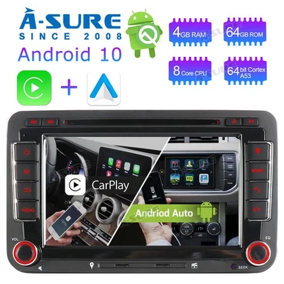 4GB RAM Octa Core Android 10 Navi Radio CD GPS für VW Passat Jetta Tiguan Touran - Bild 1 von 4