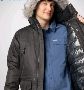 Columbia Mens Barlow Pass 550 TurboDown Waterproof Omni HEAT Hooded Parka Medium - Picture 1 of 11