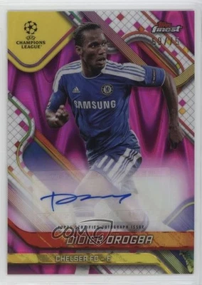 2024 Finest UEFA Club Competitions Magenta Wave Refractor /75 Didier Drogba Auto - Image 1 of 2