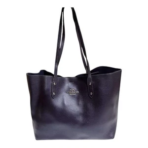 Bolso de Mano Coach Grande de Cuero Metálico Town F79983 Azul Metálico Cadete - Imagen 1 de 24