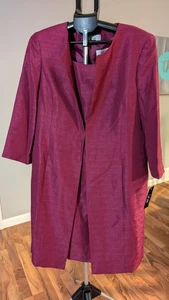 Conjunto de 2 piezas de chaqueta y vestido vaquero Le Suit Topper para mujer talla 16 rosa salvaje - Imagen 1 de 5