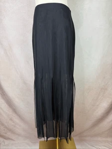 Vintage Y2K Schwarz Blatt Fransen Rock J.S. Sammlung Größe M Goth Grunge Alt - Bild 1 von 10