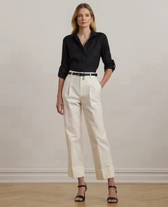 Lauren Ralph Lauren Women's Double-Faced Stretch Ankle Pants Winter Cream Size 6 - Bild 1 von 8
