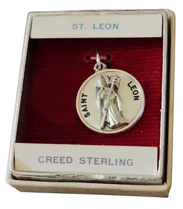 Katholische 925 Sterling Silber Heiliger Leon Medaille Charm Anhänger Armenien - Bild 1 von 2