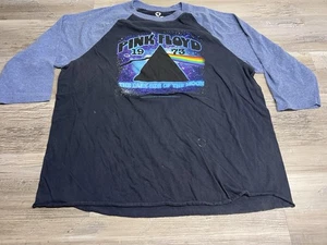 Liquid Blue Pink Floyd Dark Side Of The Moon Raglan XL Baseball Tee Retro Band - Picture 1 of 7