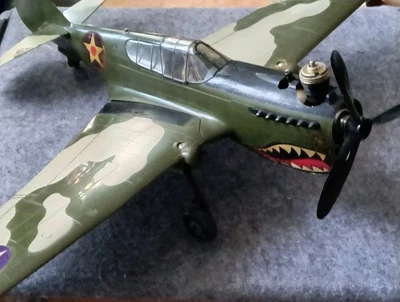 Vintage Cox P-40 Warhawk Plane Flying Model .049 Gas Powered Engine Toy airplane - Image 1 of 4