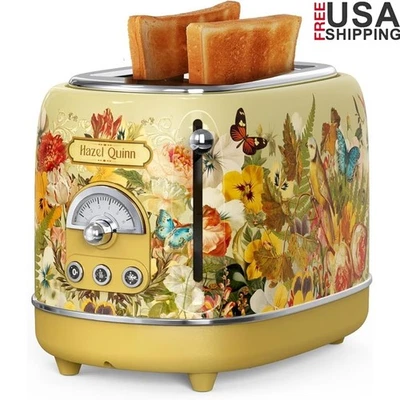 2 Slice Retro Toaster Extra Wide Slots 6 Shade Settings Removable Crumb Tray New - Image 1 of 4