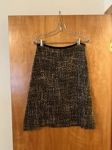 Falda STEPHAN JANSON Mezcla Lana Forrada Marrón Beige Negro Tweed Hecha en Italia Talla 42 - Imagen 1 de 15