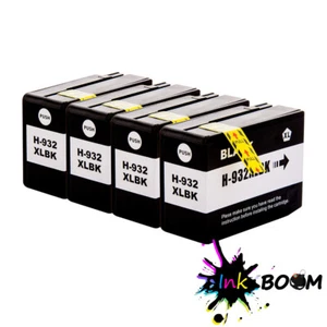 4 Black Ink Cartridge replace for HP 932XL Officejet 6100 6600 6700 7110 7512 - Picture 1 of 1