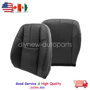 For 07-14 Suburban Tahoe Avalanche Driver Bottom & Top Leather Seat Cover Blk - Picture 1 of 6