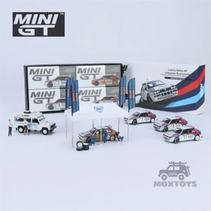 MINI GT 1:64 Lancia Delta #4/Land Rover Martini/Martini Figure/Martini Tent Set - Picture 1 of 16
