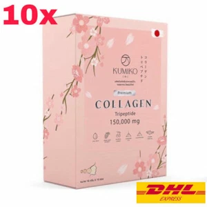 10x KUMIKO Collagen Powder 150,000mg Anti-Aging Smooth Skin Brighten Whitening - Picture 1 of 10