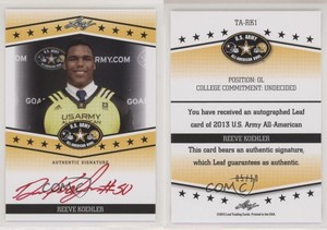 2013 Leaf US Army All-American Bowl Tour Red Ink /10 Reeve Koehler #TA-RK1 Auto