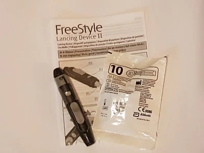 Abbott Freestyle Blood Glucose Lancet Lancing Device II With 10 FREE Lancets - Image 1 of 3