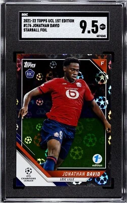 2021-22 Topps 1st Edition UEFA UCL Jonathan David Starball Foil SP RC SGC 9.5 - Image 1 of 2