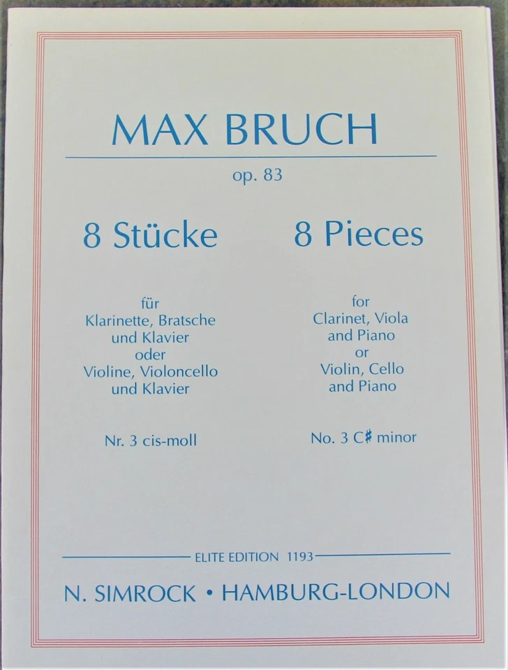 Max Bruch trio No.3 of Op.83 - Image 1 of 1