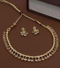 Indian Gold Plated Kundan Choker Bridal Necklace Earring Ad Cz Women Jewelry Set