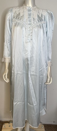 Abito da notte vintage Christian Dior blu chiaro raso pizzo S P Saks Fifth Avenue