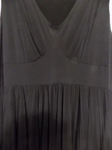 Lane Bryant 26/28 3X black feminine pleated bust waist & skirt midi maxi dress - Picture 1 of 6