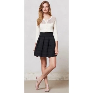 Falda Anthropologie NIÑAS DE SAVOY Negra Ponte Bell Mini Preppy X-Pequeña Pequeña - Imagen 1 de 14