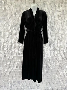 Women’s LONG XS BLACK Stretch VELVET ELEGANT KIMONO ROSE SOULEVANT NWT USA - Picture 1 of 13